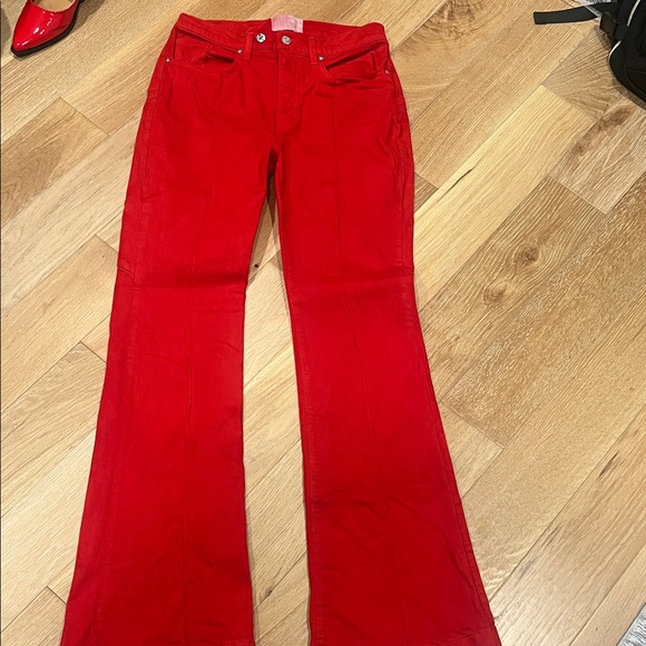 REVICE Red Flare star back Women's Jeans 31 - Picture 1 of 13